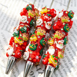 Bright Red 3D Mixed Christmas Mini Figure Beadable Pens Wholesale, Matches All Focal Beads & Pen Topper