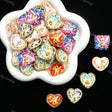Fairy heart‑shape acrylic focal beads wholesale, colorful printed heart large hole beads for beadable pen and cute DIY craft projects