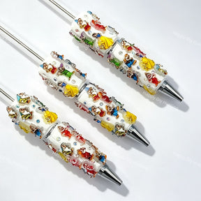 fairytale maiden and seven little friends beadable pens wholesale for DIY fantasy crafts and custom pens
