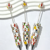 close-up fairytale maiden and seven little friends beadable pen showing storybook character designs
