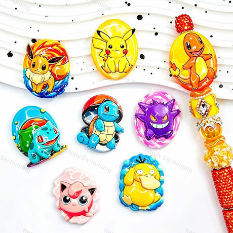 Fantasy Creature Oval Acrylic Focal Beads for custom beadable pen handmade DIY craft projects