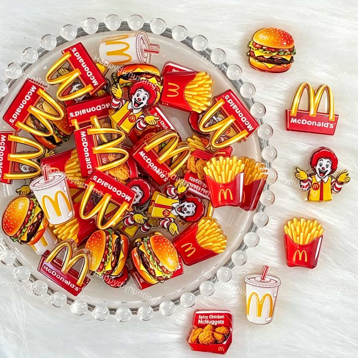 fast-food themed acrylic focal beads for DIY beadable pens and jewelry crafts