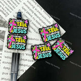 Let Me Tell You About My Jesus Cross Floral Printed Silicone Focal Beads for Pen Making & DIY Crafts