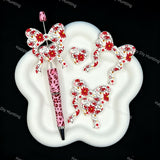 Sport football bow heart silicone focal beads, large hole printed beads for handmade beadable pen keychain