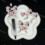 Sport‑style floral bow‑heart silicone focal beads, decorative silicone beads for craft beadable pen making