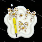 Western horse floral bow‑heart silicone focal beads, printed beads for bead pen and keychain DIY