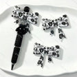 Football sports theme print bow silicone focal beads for DIY beadable pens