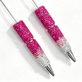 fuchsia ombre rhinestone beadable pen wholesale for DIY custom crafts and personalized pens
