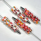 funny BB cartoon character beadable pens wholesale for DIY custom crafts and personalized pens
