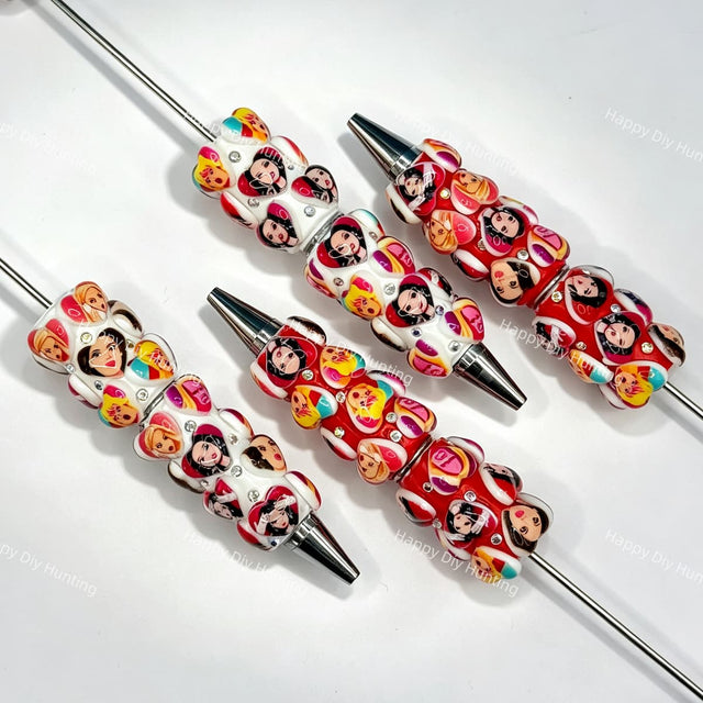 funny BB cartoon character beadable pens wholesale for DIY custom crafts and personalized pens