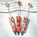 close-up funny BB cartoon character beadable pen showing funny design and beadable barrel