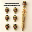 cute gold crown princess character pen toppers with holes for diy beadable pens craft supplies
