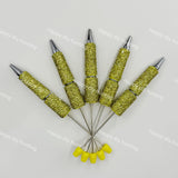 gold rhinestone beadable pen blanks diy handmade stationery craft supplies wholesale glitter design