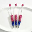 gradient pink blue rhinestone beadable pens wholesale for DIY custom crafts and personalized pens