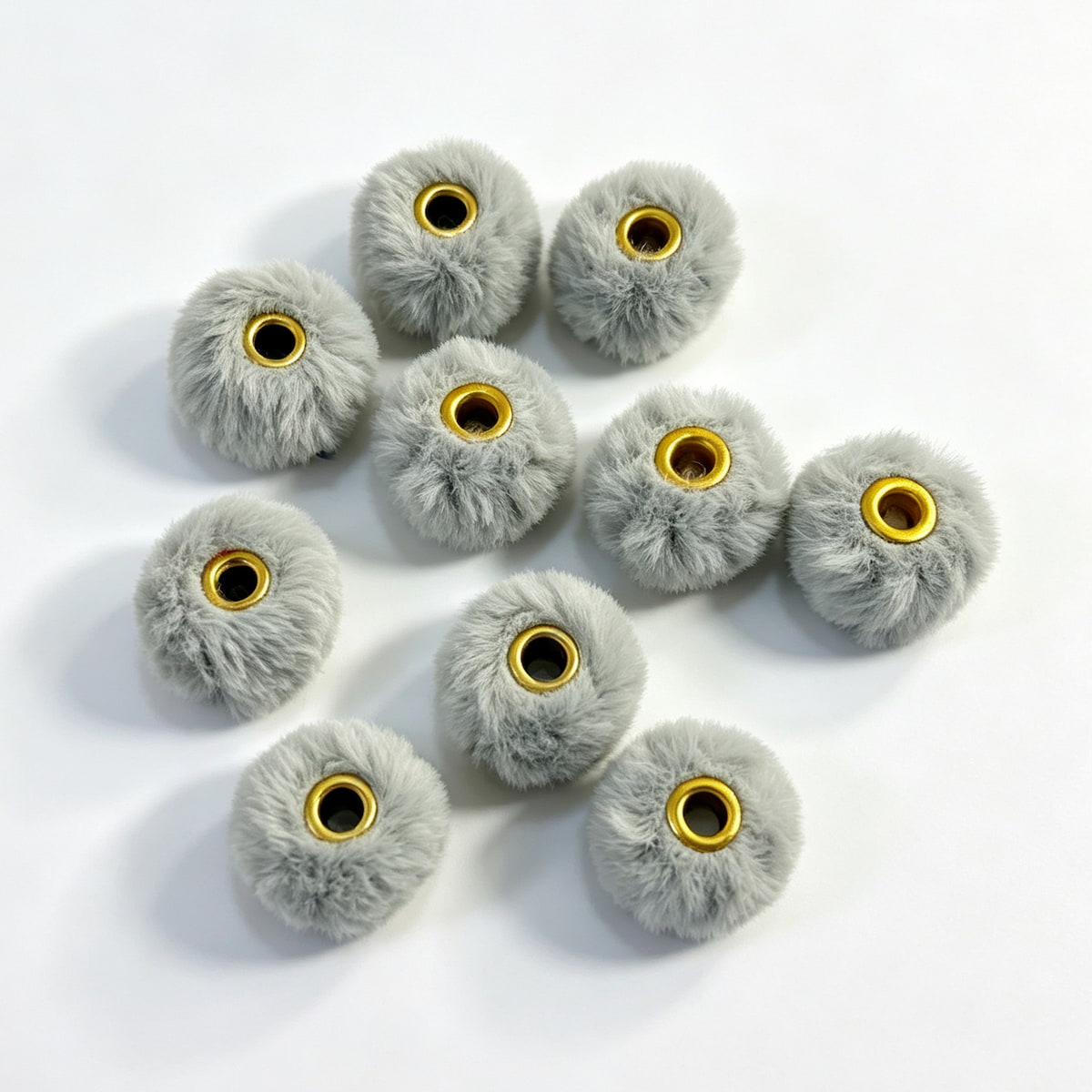 gray fuzzy spacer beads diy handmade stationery beadable pen craft supplies wholesale glitter