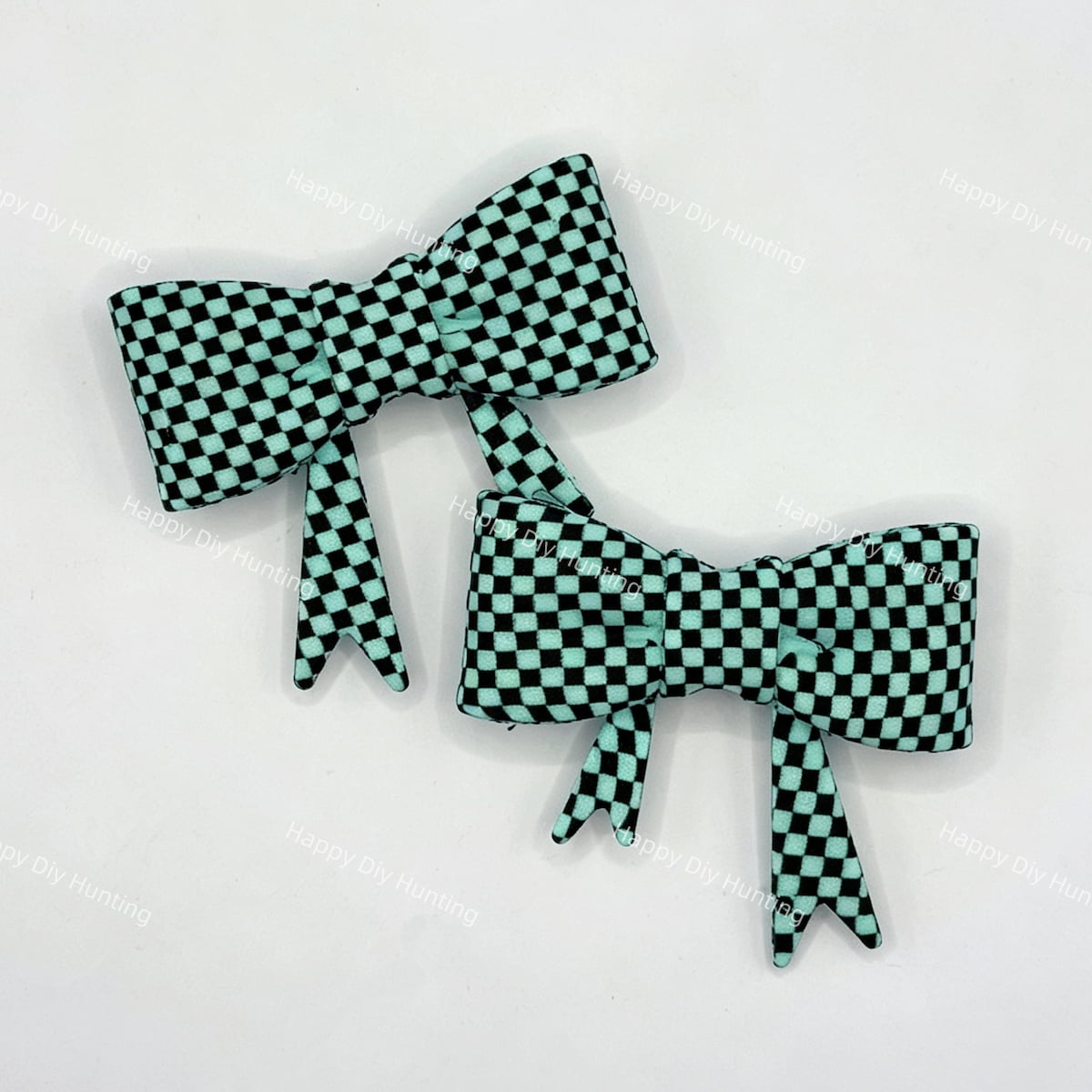 green checkerboard bow silicone focal bead for DIY beadable pens and jewelry crafts