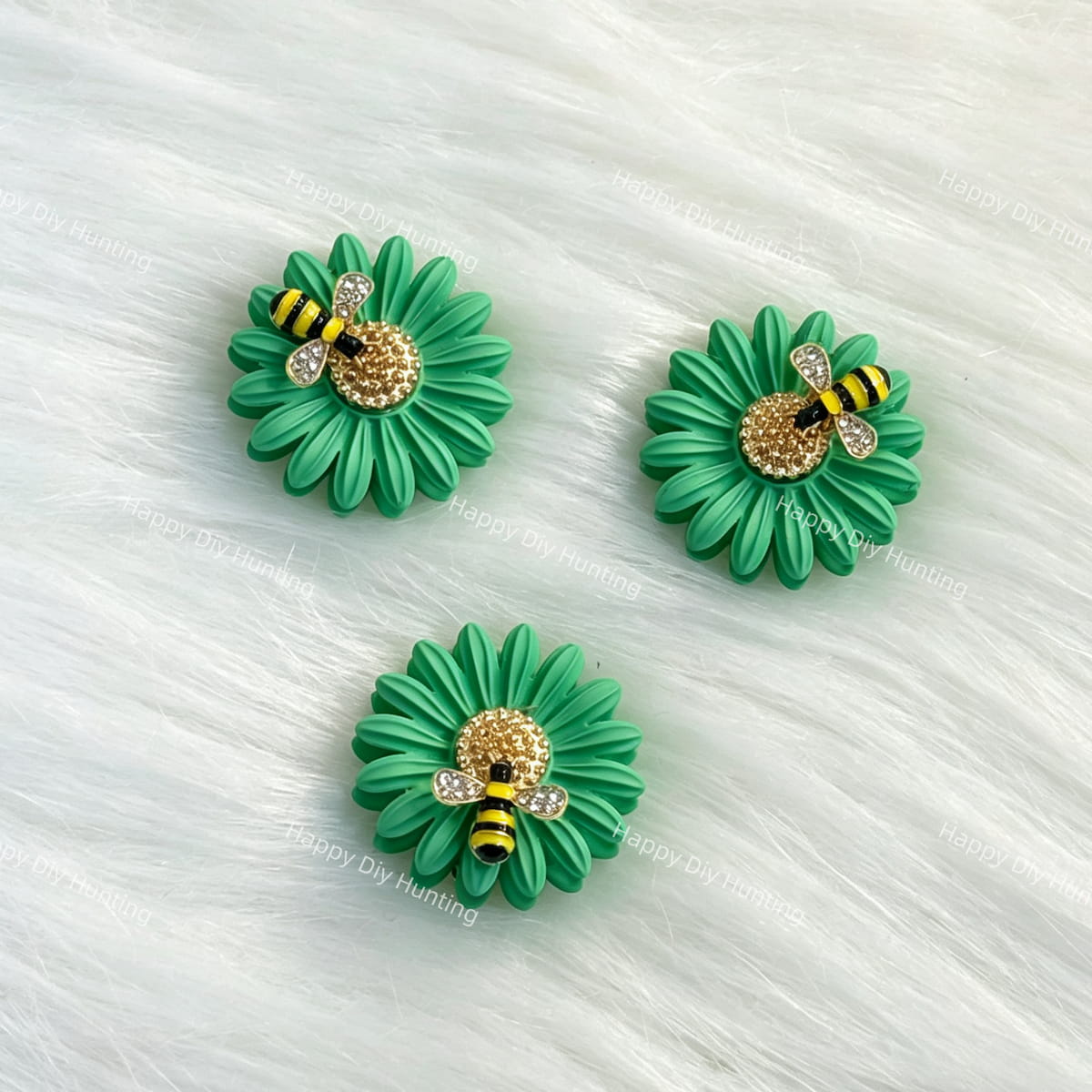 green daisy bee metal spacer beads for DIY beadable pens and jewelry crafts