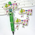 green furry Christmas character bow silicone focal beads for DIY beadable pens and holiday crafts