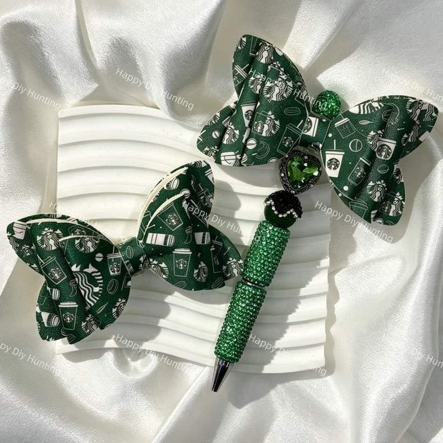 green star coffee bow beads for DIY pens and coffee-inspired handmade crafts