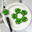 Green christmas paw shaped silicone focal beads, large hole holiday craft beads for beadable pen and keychain DIY supplies