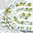 green MIA football team print acrylic beads for beadable pens and sport themed diy jewelry
