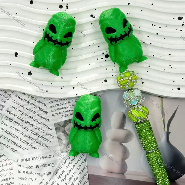 green monster character no hole pen toppers spooky halloween theme for diy beadable pen making