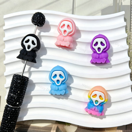 3D Halloween Ghost Silicone Focal Beads for beadable pen DIY craft projects