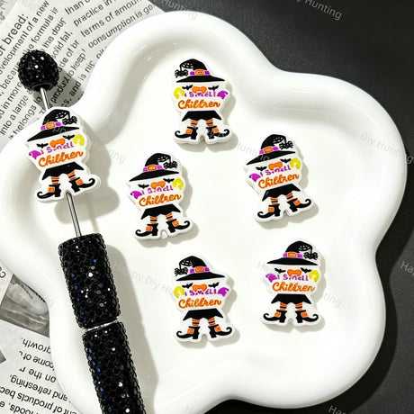 Halloween Witch Figurine Silicone Focal Beads for custom beadable pen handmade DIY craft projects