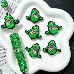 Halloween Green Cartoon Ghost 3D Silicone Focal Beads for beadable pen DIY craft projects