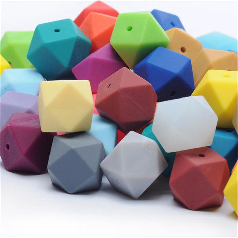 14mm Hexagon Silicone Focal Beads