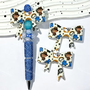 horror cartoon character bow silicone focal beads for DIY beadable pens and spooky crafts