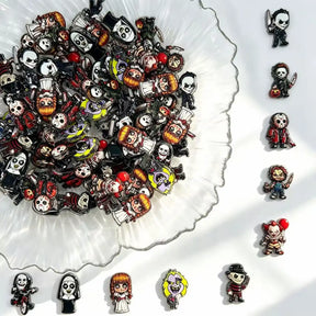 horror movie character printed acrylic focal beads spooky theme for diy jewelry and pen making