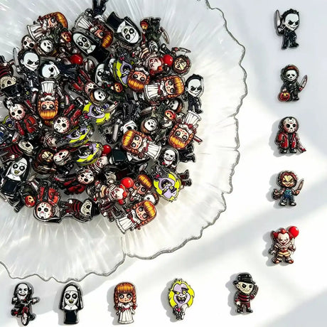 horror movie character printed acrylic focal beads spooky theme for diy jewelry and pen making