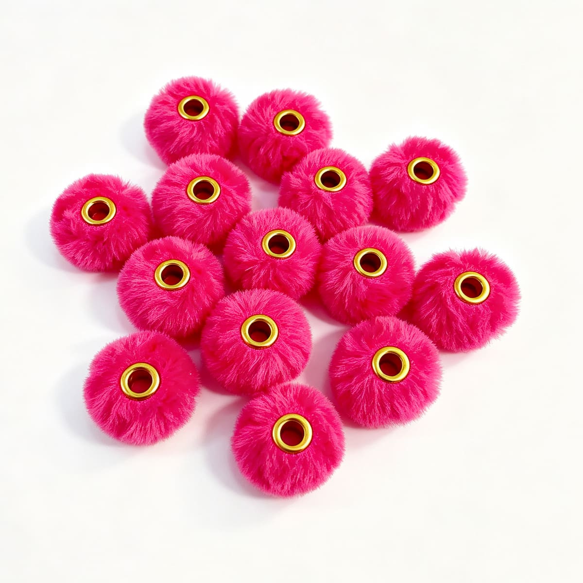 hot pink fuzzy spacer beads diy handmade stationery beadable pen craft supplies wholesale glitter