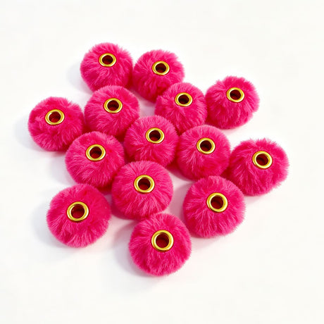 hot pink fuzzy spacer beads diy handmade stationery beadable pen craft supplies wholesale glitter