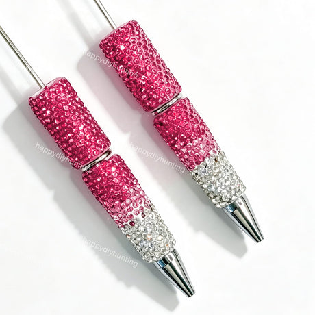 hot pink ombre rhinestone beadable pen wholesale for DIY custom crafts and personalized pens