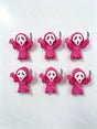 No hole hot pink slasher ghost knife PVC pen toppers match acrylic rhinestone beads for DIY beadable pens, keychains and bag charms - happy diy hunting