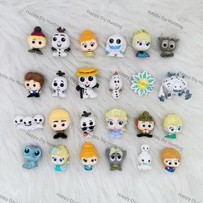 No hole ice princess cartoon PVC pen toppers match acrylic rhinestone beads for DIY beadable pens - happy diy hunting
