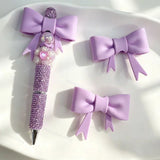 Lavender solid bow silicone focal beads for DIY beadable pens