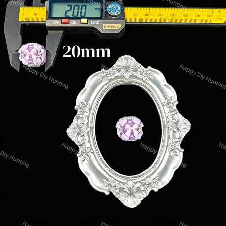 Lavender purple bow heart rhinestone beads 20mm, ornate craft beads for beadable pen DIY supplies