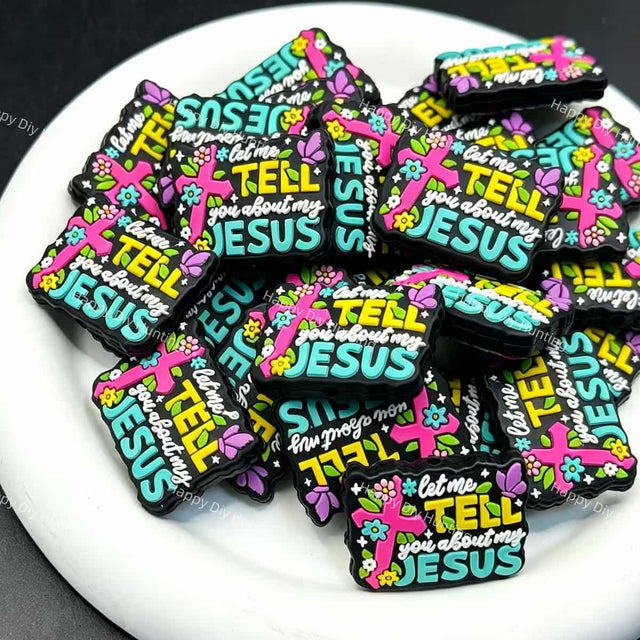 let me tell you about my jesus silicone focal bead with funny quote for DIY pens and handmade jewelry crafts