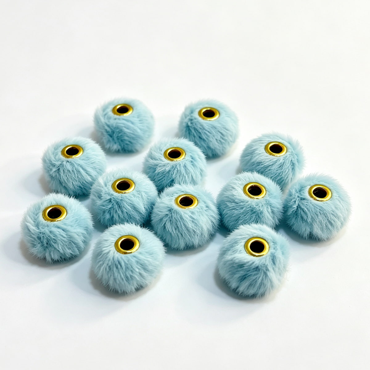 light blue fuzzy spacer beads diy handmade stationery beadable pen craft supplies wholesale glitter