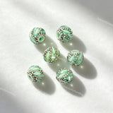 light green 20mm swirl pave round rhinestone beads for DIY beadable pens and jewelry crafts