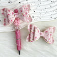 light pink cute bunny bow beads for DIY beadable pens and jewelry crafts