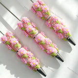multi‑color 3d daisy flower handmade wholesale beadable pens compatible with all focal beads and pen toppers for diy writing craft