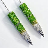 lime green ombre rhinestone beadable pen wholesale for DIY custom crafts and personalized pens