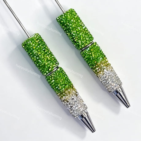 lime green ombre rhinestone beadable pen wholesale for DIY custom crafts and personalized pens