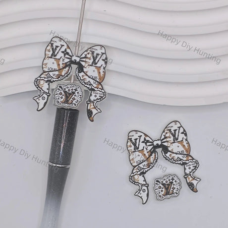 lv Bow Printed Acrylic Beads for DIY Beadable Pens & Jewelry