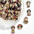 Colorful Mexican Folk Art Lady Cartoon Acrylic Focal Beads for beadable pen DIY craft projects