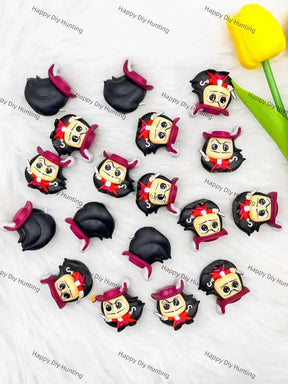 mini pirate character PVC pen toppers match acrylic rhinestone beads for DIY beadable pens, keychains and bag charms - happy diy hunting